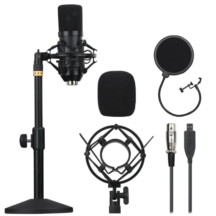 
Professional Audio Sound Recording USB Condenser Microphone BM 800 With Desktop Stand 