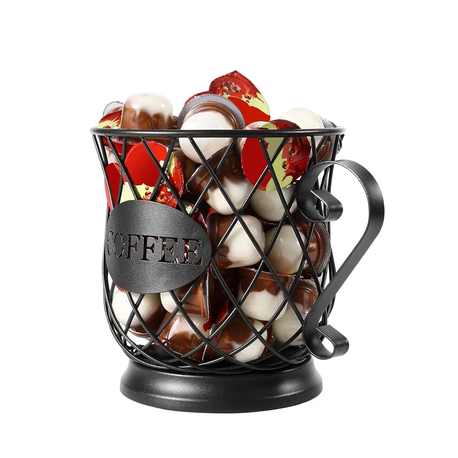 Coffee Cup Capsule Storage Basket, Vintage Coffee Pod Storage Box, Espresso Bean Holder, Black