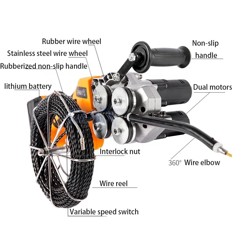 Lithium Battery Pull Line Stringing Machine Equipment Electrician Electric Cable Cross Line Leading Tools High Power Chargeable