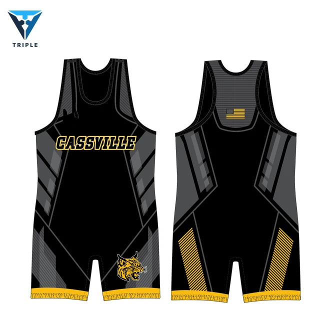 High quality professional wrestling singlet custom design breathable wrestling singlet for men