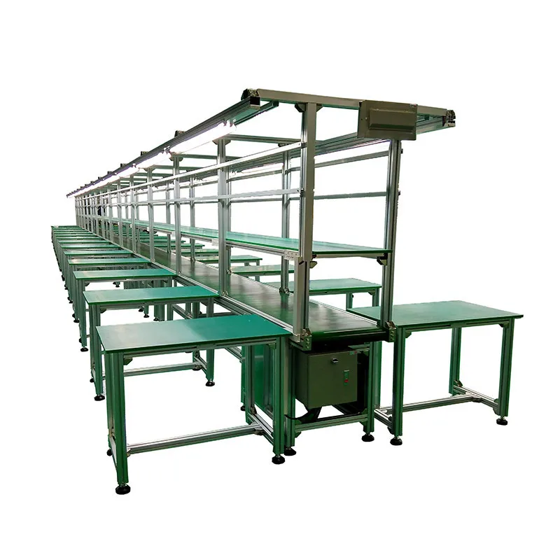2023 LANGLE Anti Static LED Work Table Aluminum Alloy Assembly Line to Map Customization Conveyor Belt Workstation