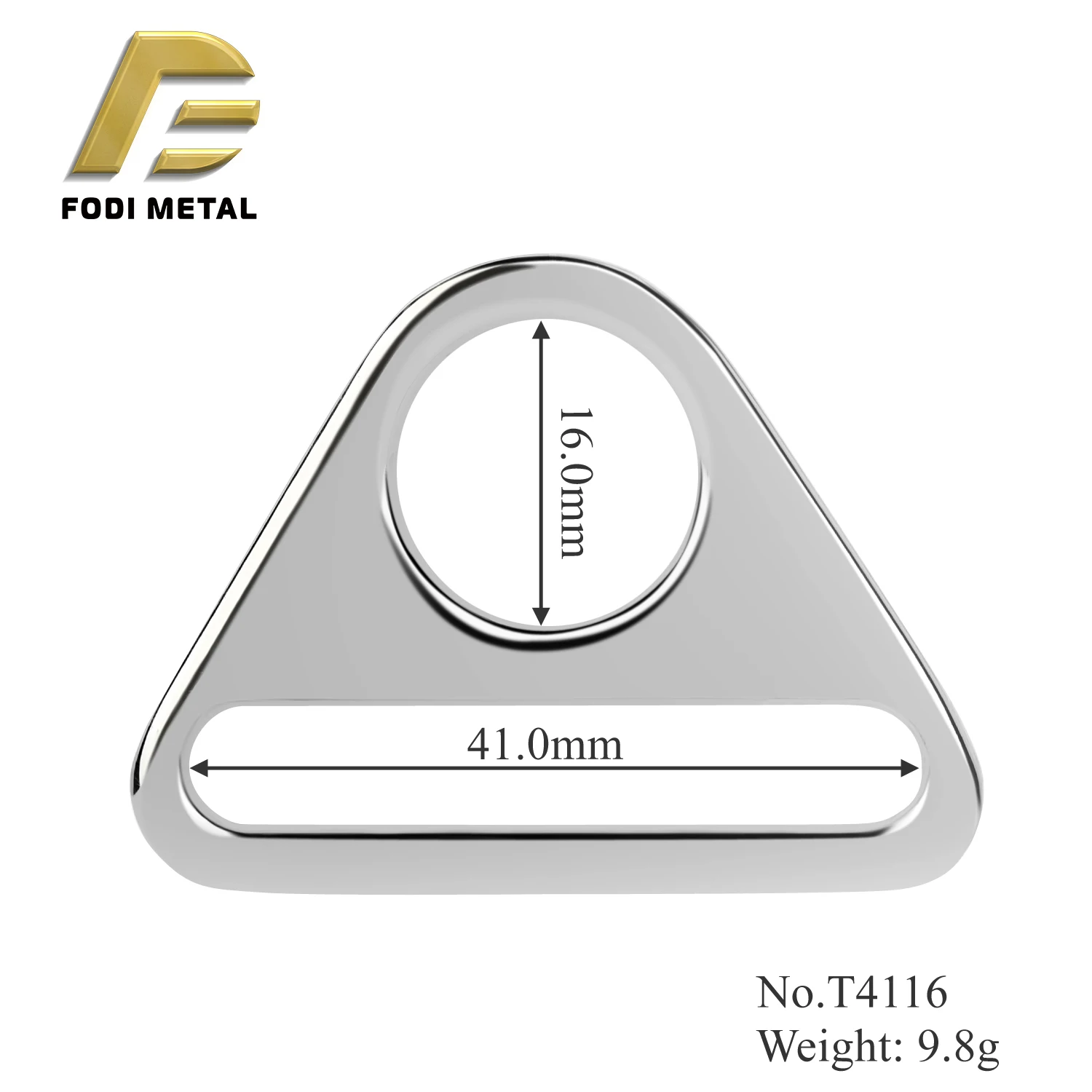 T4116 41*16mm Zinc Alloy Large Triangular Buckle for Heavy Duty Pet Leashes and Harnesses