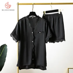 Fashionable short-sleeved lace pajamas home service students fresh home sleepwear can be worn outside