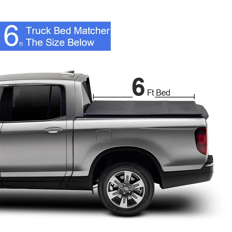 High Quality Pickup Truck Bed Cover Hard Tri-Fold Folding Tonneau Cover for Ford F150 Ranger Navara Dmax BT50 D40 Frontier Titan