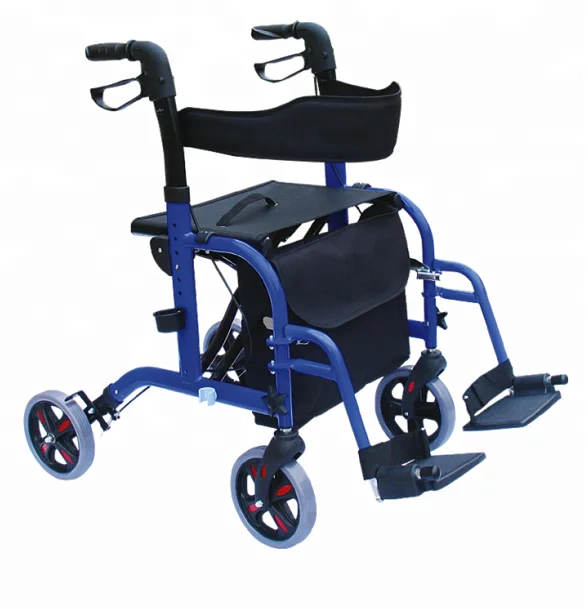 New 2020 Folding 4 Wheels Disabled Rollator Walker With Seat and Footrest