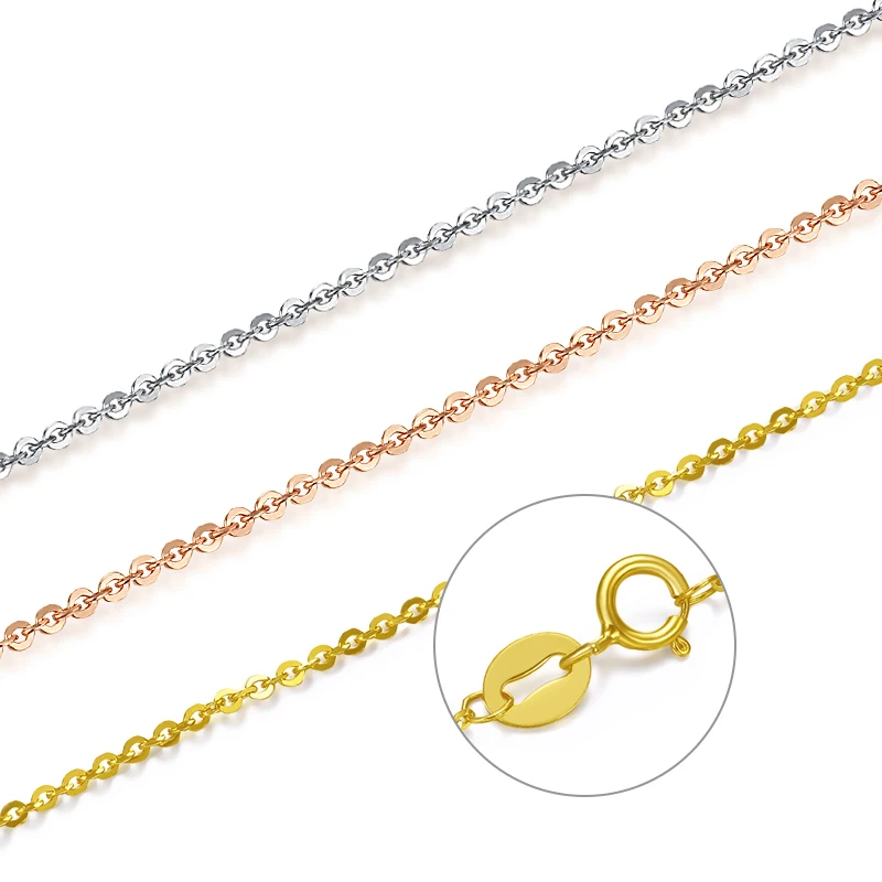 14K Real Gold O Chain Necklace Gold Rose Solid Chain