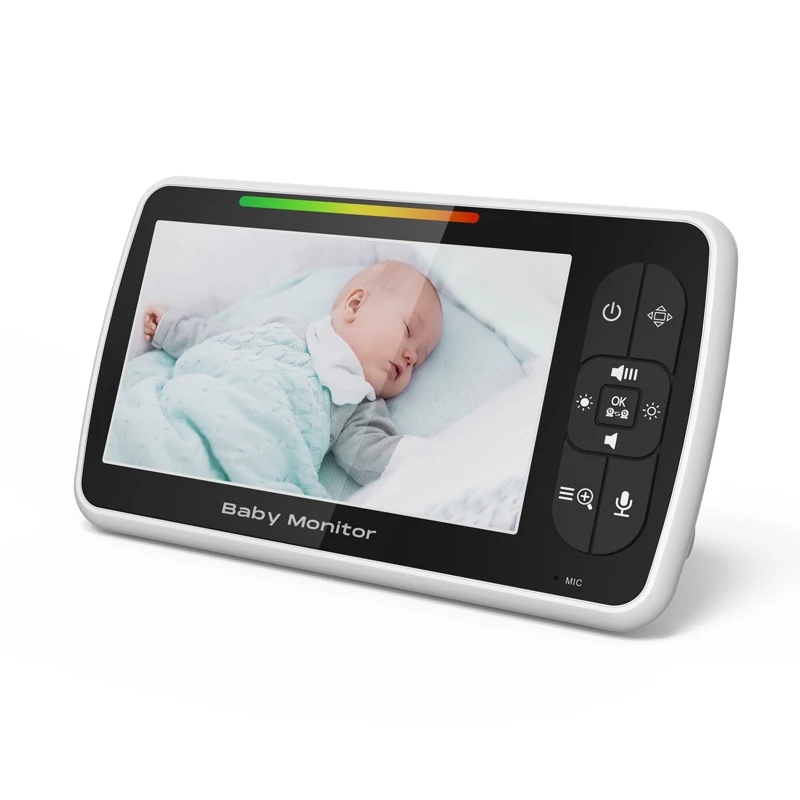 5 inch Wireless Video Baby Monitor with Remote Pan-Tilt-Zoom Camera and Audio.Two Way Talk VOX Mode Baby Monitor