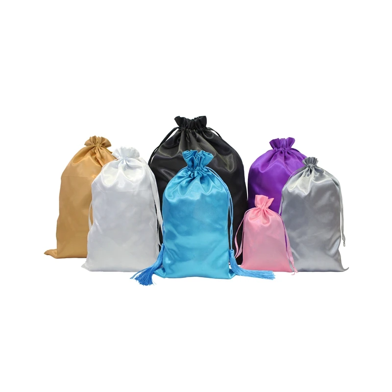 Pandasew Luxury Dense Silk Satin Bag Jewelry Package Pouch Drawstring Bag With Custom Logo Printed