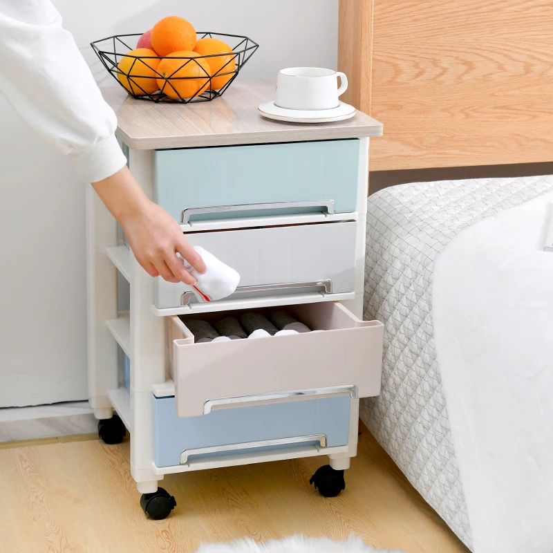 Органайзер для шкафа с 4 ящиками, пластиковый шкаф для шкафа, прикроватный шкаф, ящики