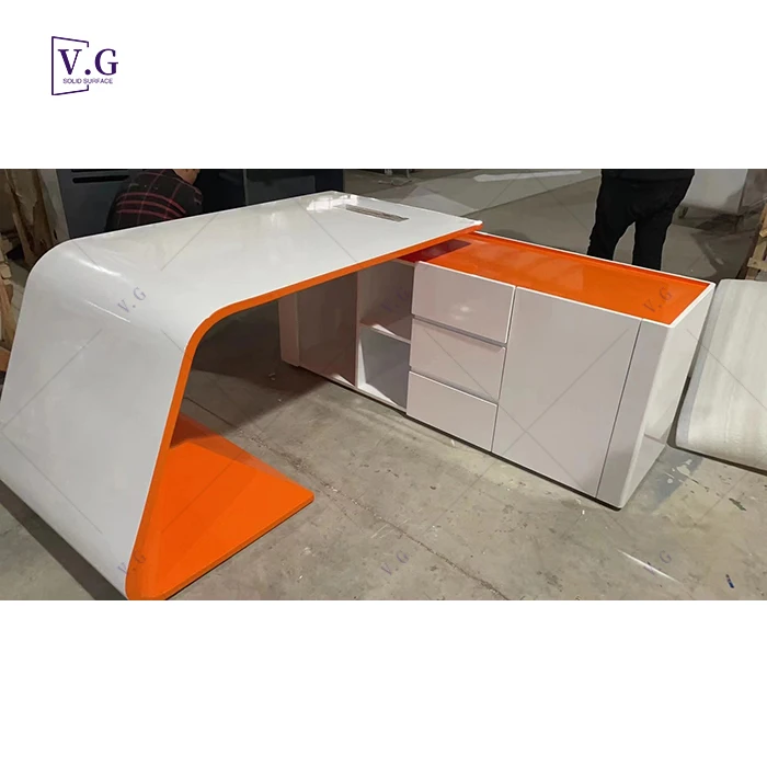 Unique computer table home writing desk for office custom color ceo manager executive working office table desk