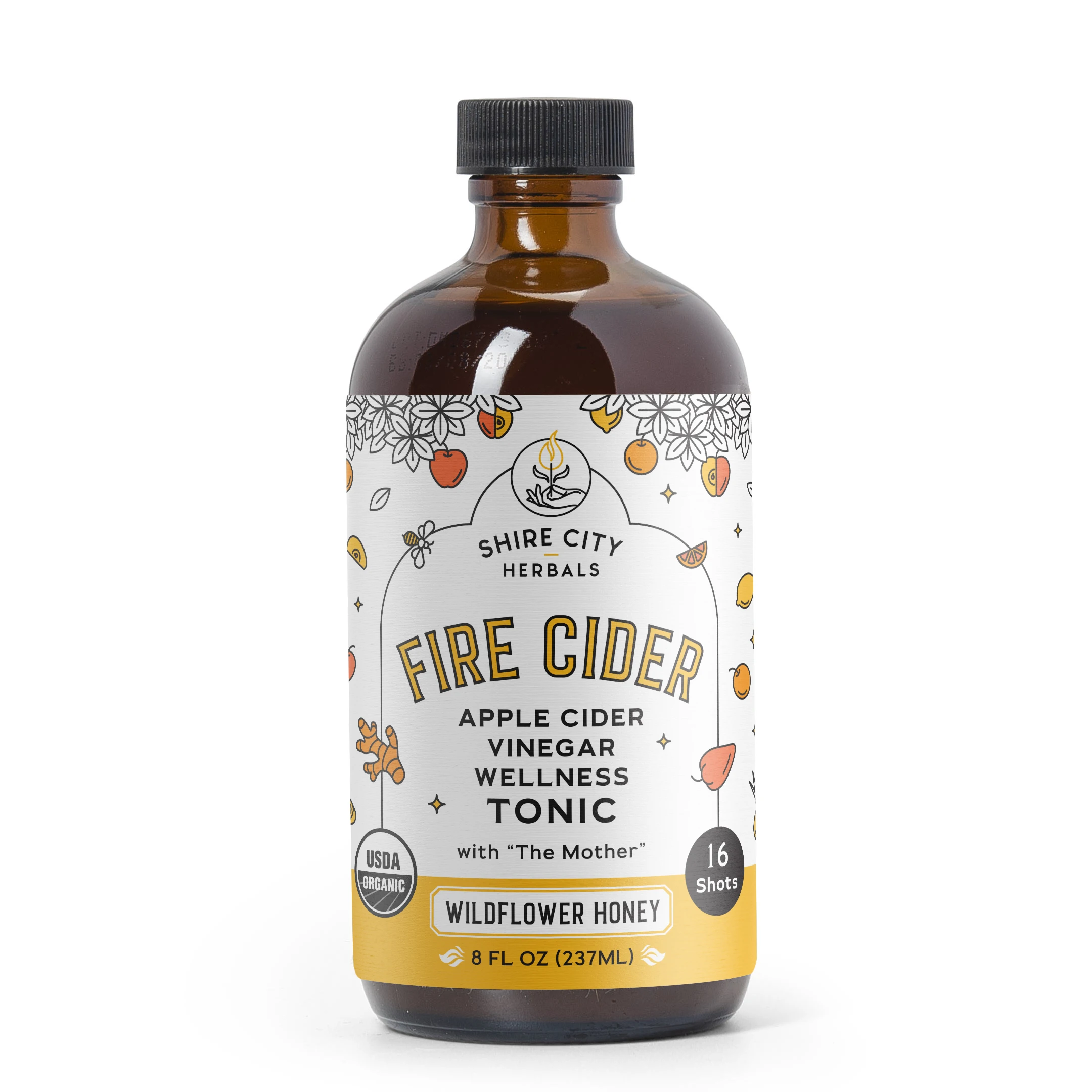 
6pk 8oz Wildflower Honey Fire Cider Apple Cider Vinegar For Wholesale 