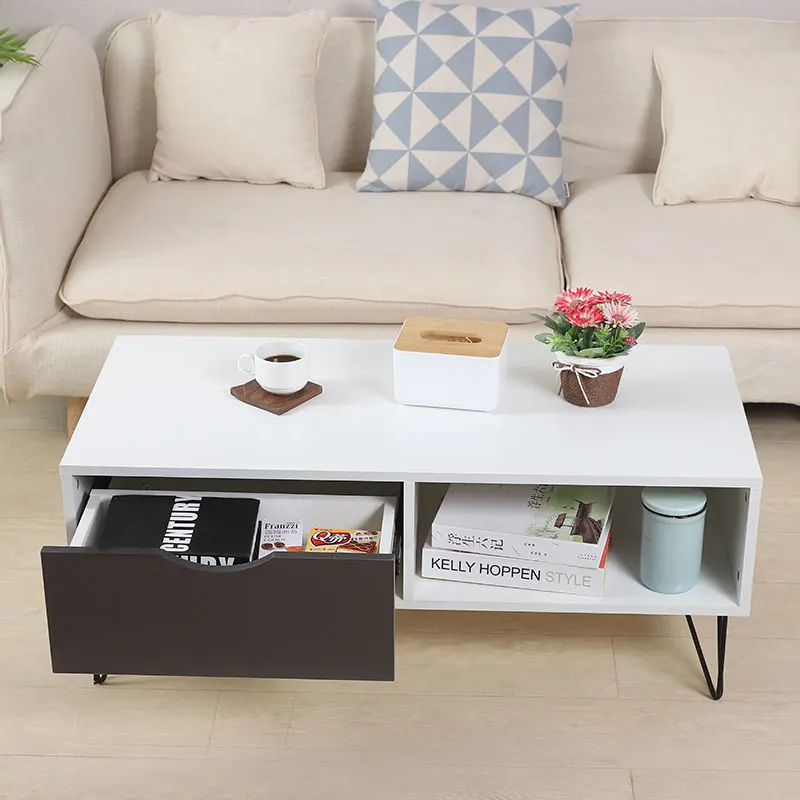 New Design Wooden Tea Table With Drawer Europe Simple Modern Coffee Table For Living Room Furniture
