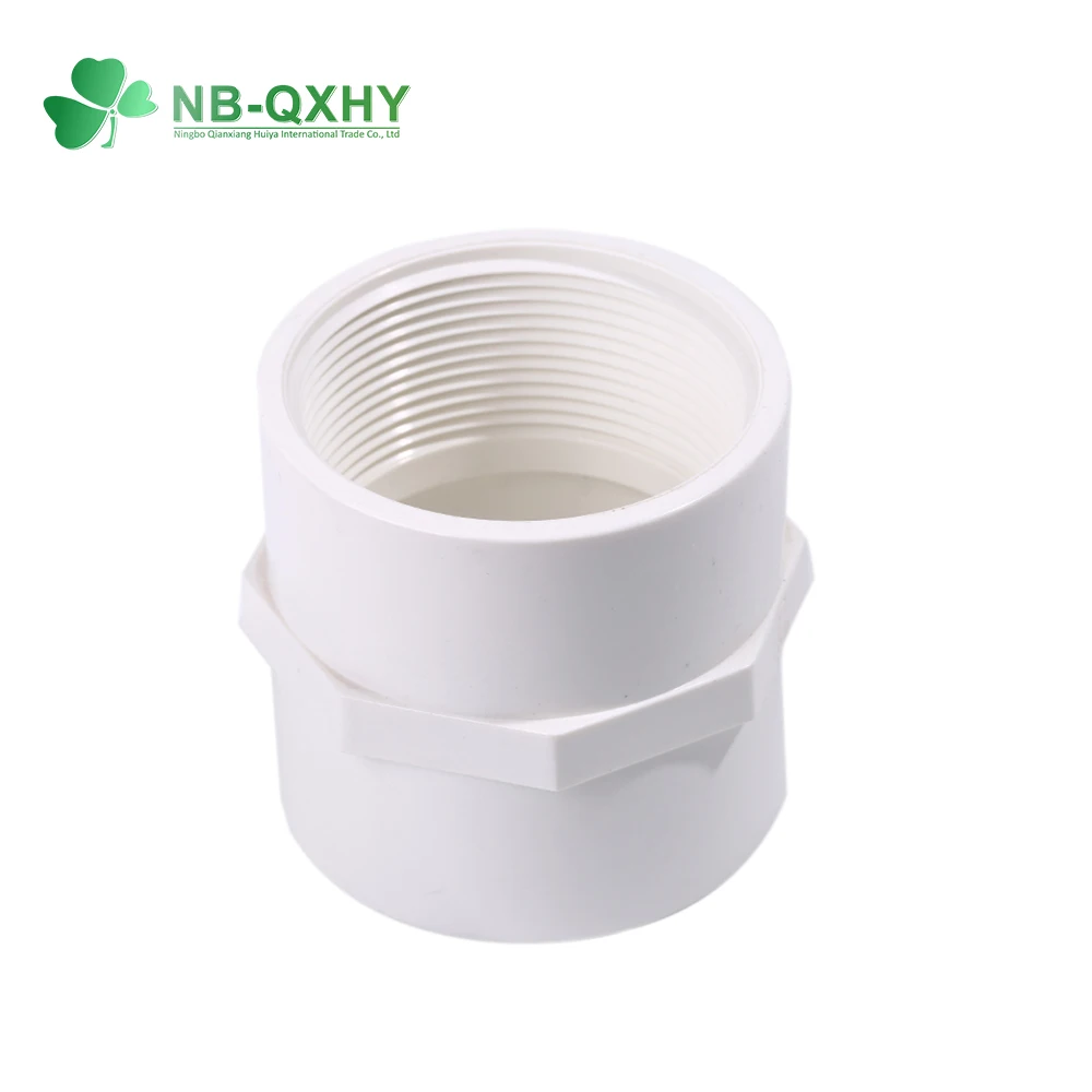 China Supply Plastic Materials ASTM PVC Pipe Connector Fittings White Color UPVC SCH40 Fitting Male Female Adaptor