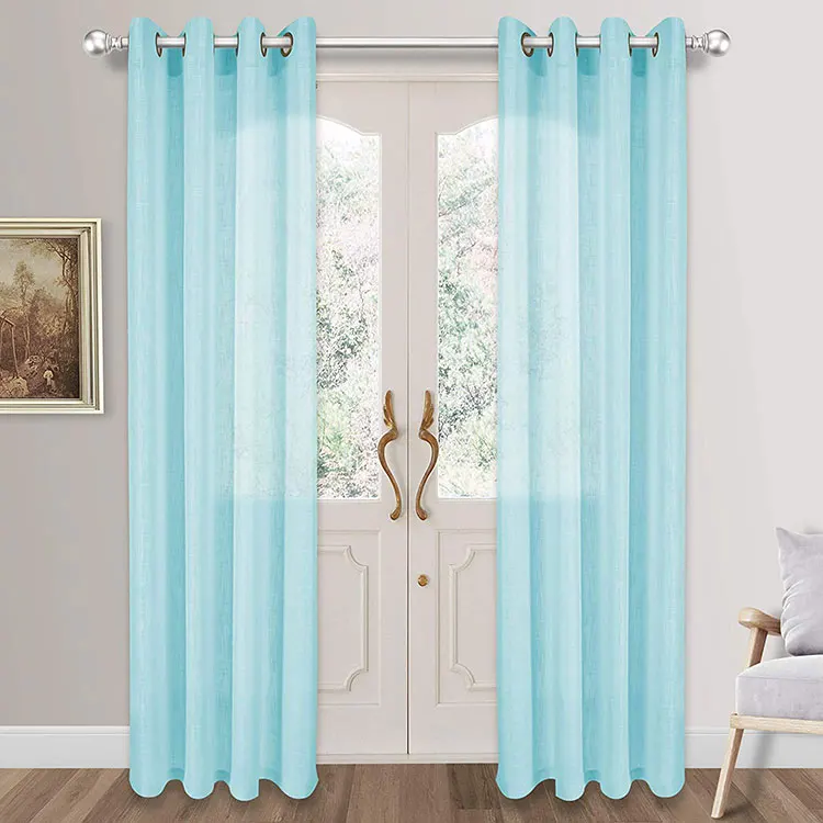 Simple Solid Color Transparent Curtain Soft Transparent Curtain Fabric For Living Room