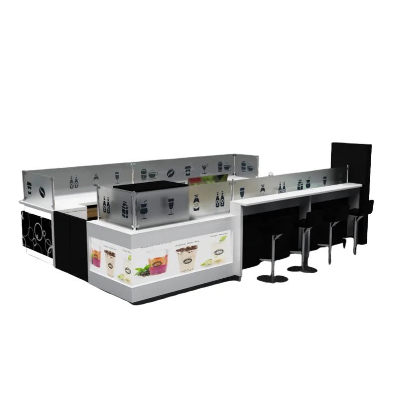 Luxury Bubble Tea Kiosk Design High Quality Pearl Milk Tea Booth for Shopping Mall on Sale