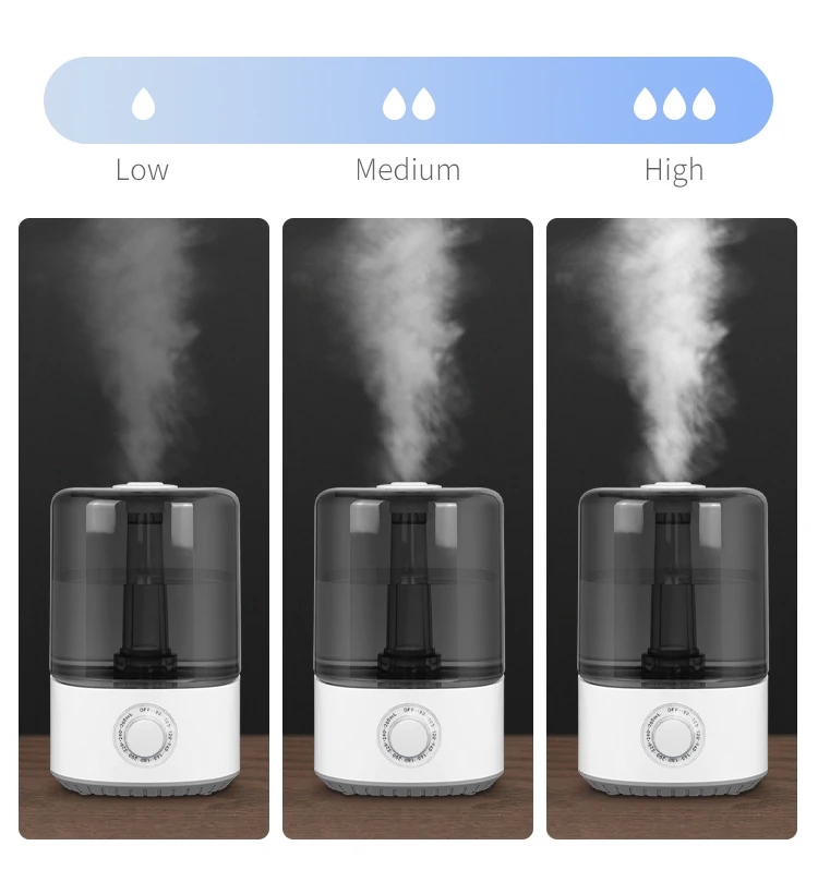Top Fill Design cool air humidifier wholesale 2.5/4/5.5L with RGB light and optional filter Household Mist maker