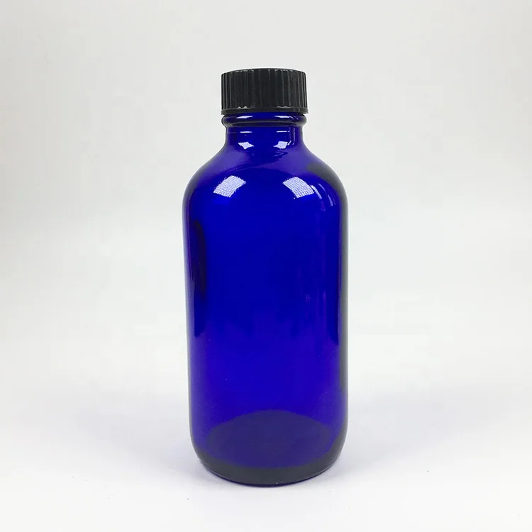 1oz 2oz 4oz 8oz 16 oz amber glass dropper bottle Boston Round bottle with Black Poly Cone Cap for Potion, Juice, Oils