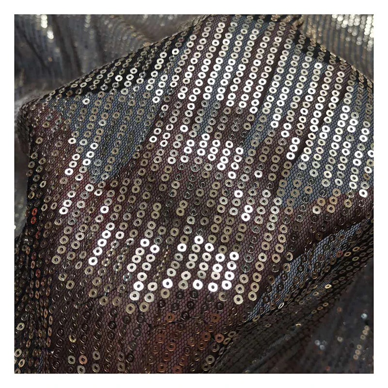 3mm Silver Sequin Mesh Fabric for Fashion Dress