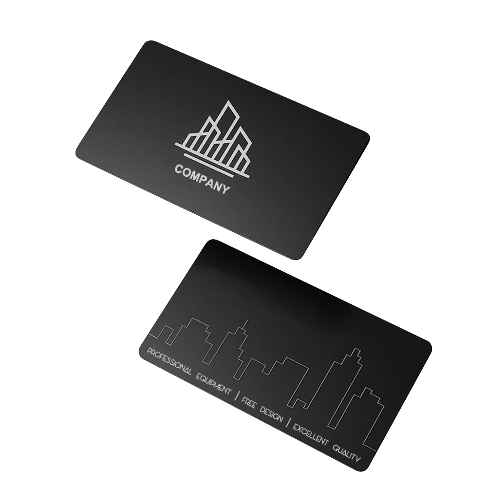 Программируемая полностью черная матовая визитная карточка NFC для совместного использования мультимедийных данных с логотипом UV и