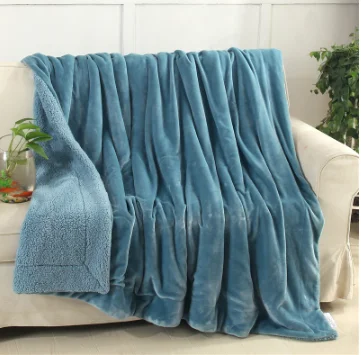 Autumn and winter thickened luxury blanket double-layer flannel and sherpa throw blankets for home decor