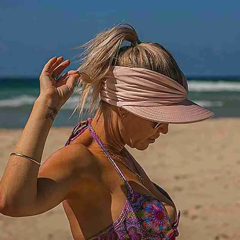 Quick-Drying Outdoor Spring And Summer Breathable UV Summer Cap Anti-Ultraviolet Beach Adult Empty Top Custom Sun Visor Hat