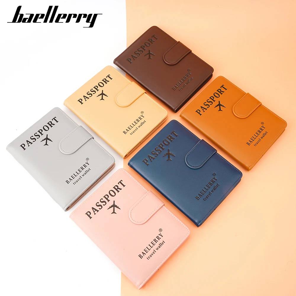 Baellerry Женская дорожная Обложка для паспорта Кредитная карта ID Чехол кошелек дорожный с магнитной кнопкой