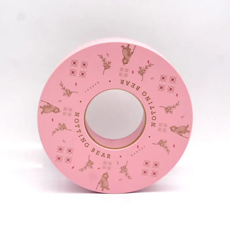 Customized Donut Shape Cookie Biscuit Food Tin Package Can Box Chocolate Sweets Metal Canister