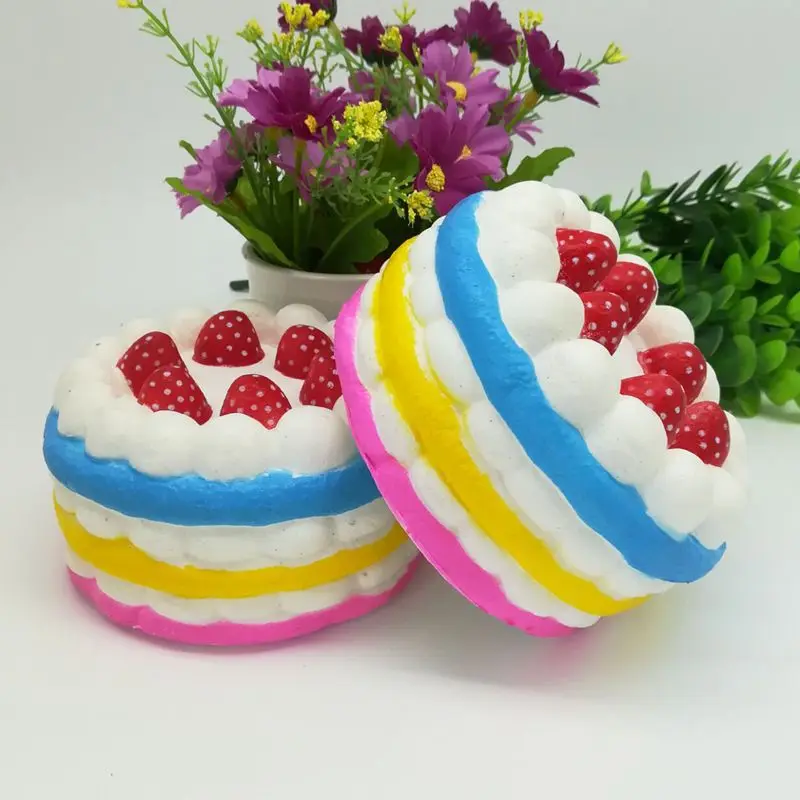Unionpromo Slow Rising Strawberry Cake Toy PU Cream Cake cake shape Stress Relief toy
