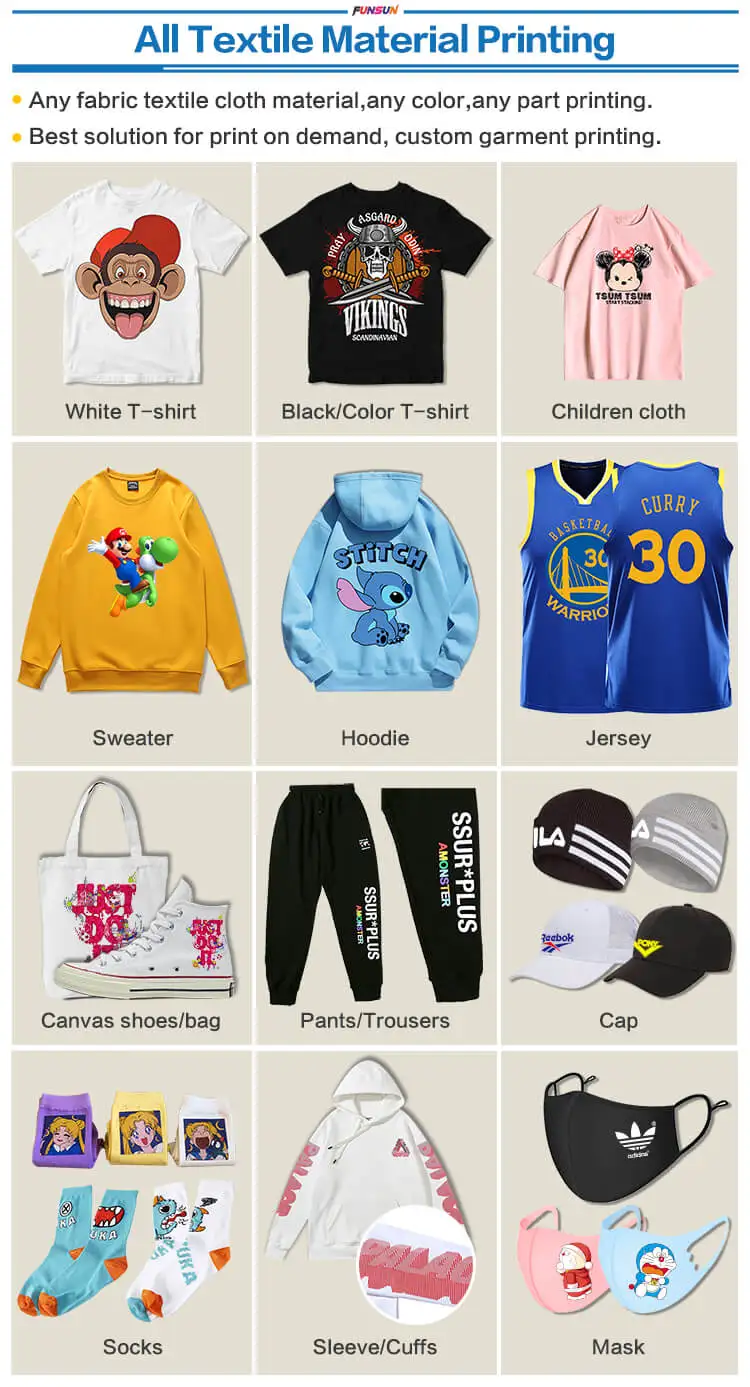 Funsun FS-600 New Offset Printing Transfer Technology 60cm DTF PET Film Printer DTF Printer Machine with 2 Pcs DX6 Heads