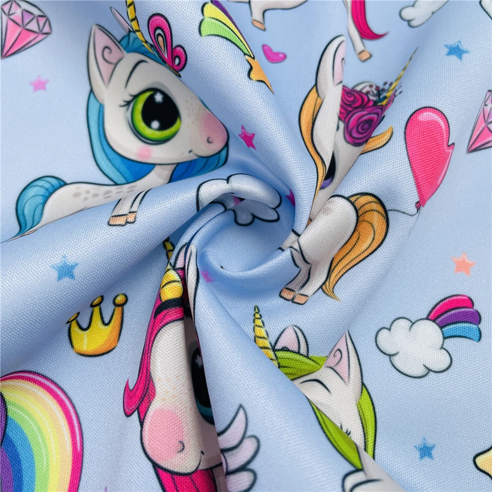 Polyester Textiles Customized Printed PUL Diaper Fabric 100% Polyester Woven for Baby