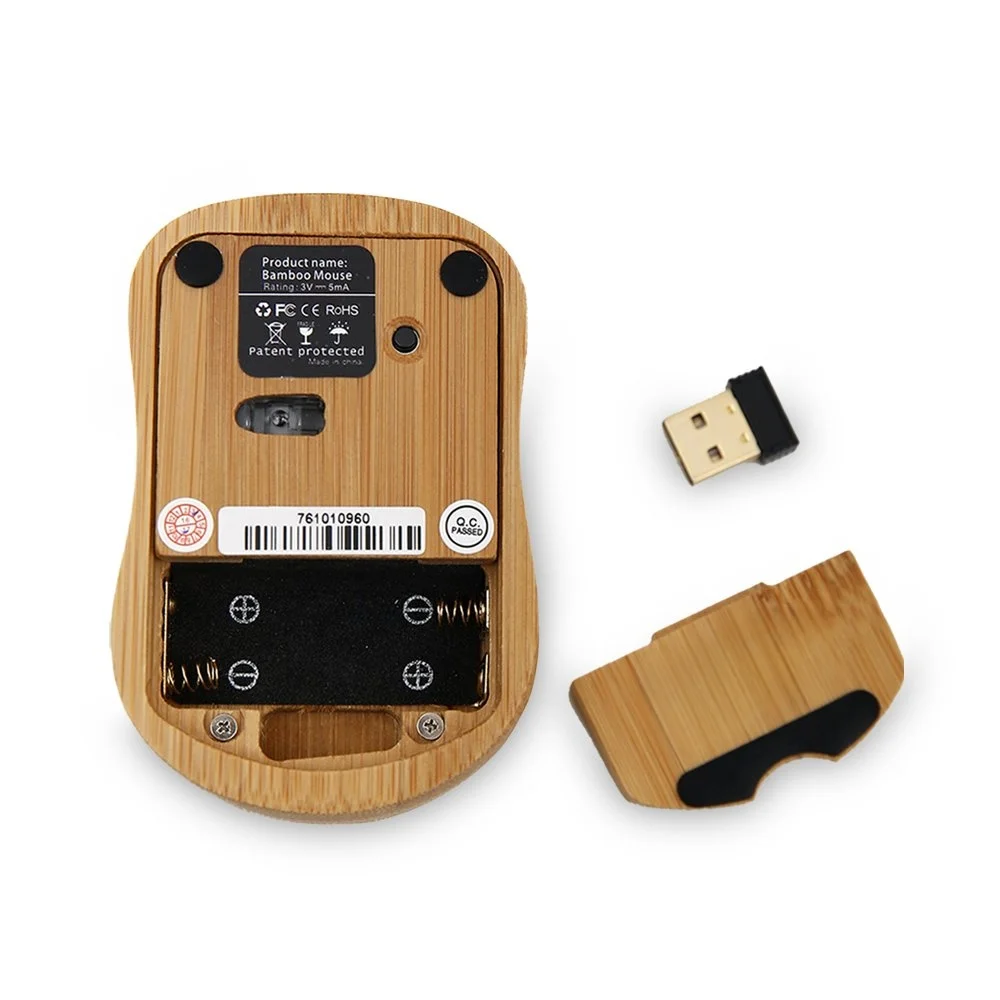 Factory Eco Friendly Wireless Bamboo Mouse Bamboo Computer Mouse Optical Wireless Mouse
