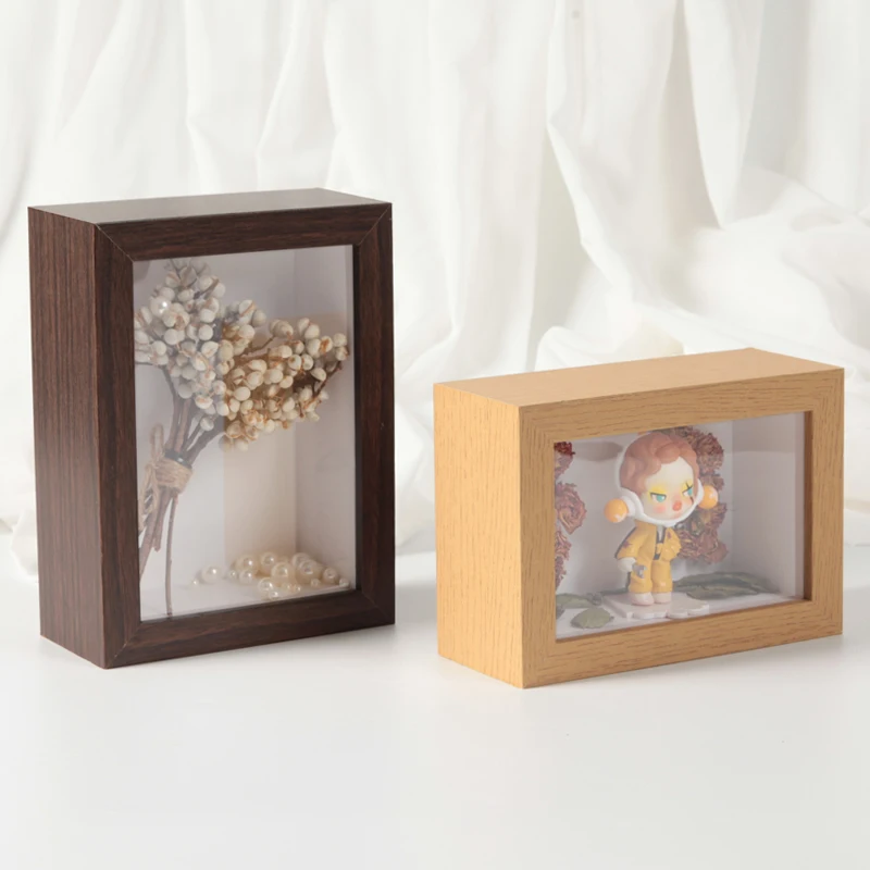 Photo Frame White 3d Deep Art Picture Frame Box Dried Flower Leaves Wood MDF Shadow Box Photo Frame a4 A3