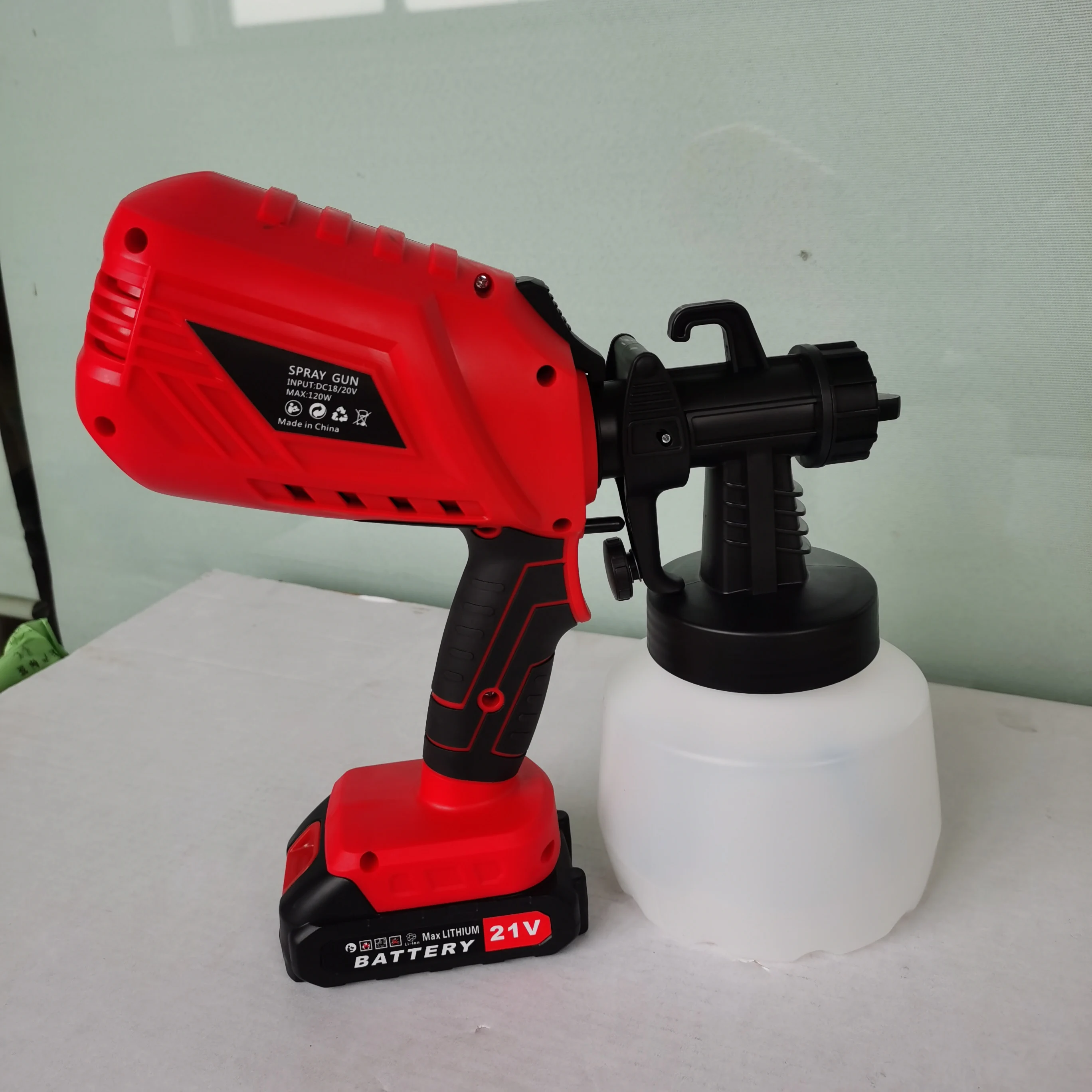 21V 2.0AH HVLP Cordless Portable Battery Power Sprayer Multi Function Electric Hand Held Paint Spray Gun Ningbo manufacture