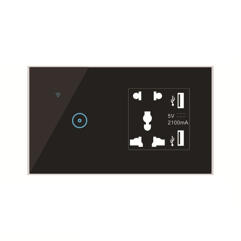 Weiwo Wifi Max.current Modern Light Switches New Invention 1gang &universal Socket&usb Screen Smart Switch 220V Max.voltage