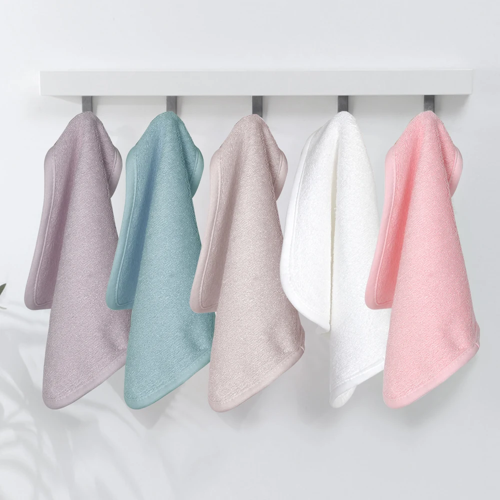 Custom Wholesale Packed Soft Organic Bamboo Washcloths Pack of 6 White 10x10 Inch Baby Washcloth Newborn Bath Face Towel