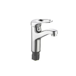 SF-3201 Single lever single hole deck mounted zinc body zinc handle water save 40mm cartridge chrome plate faucet basin mixer