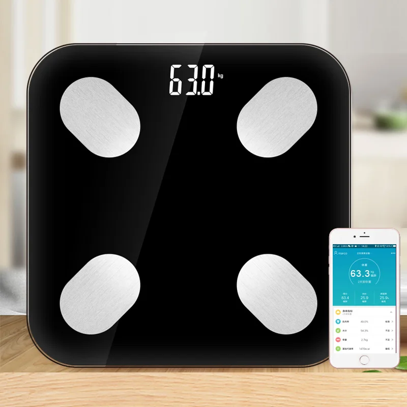  Цифровые электронные весы Tuya smart life со светодиодным дисплеем для измерения индекса массы тела и