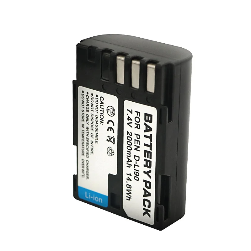 7.4V 2000mAh Rechargeable Li-ion battery D-LI90 for Pentex K-1 K-3 K-5 K-7 K-7D K-52