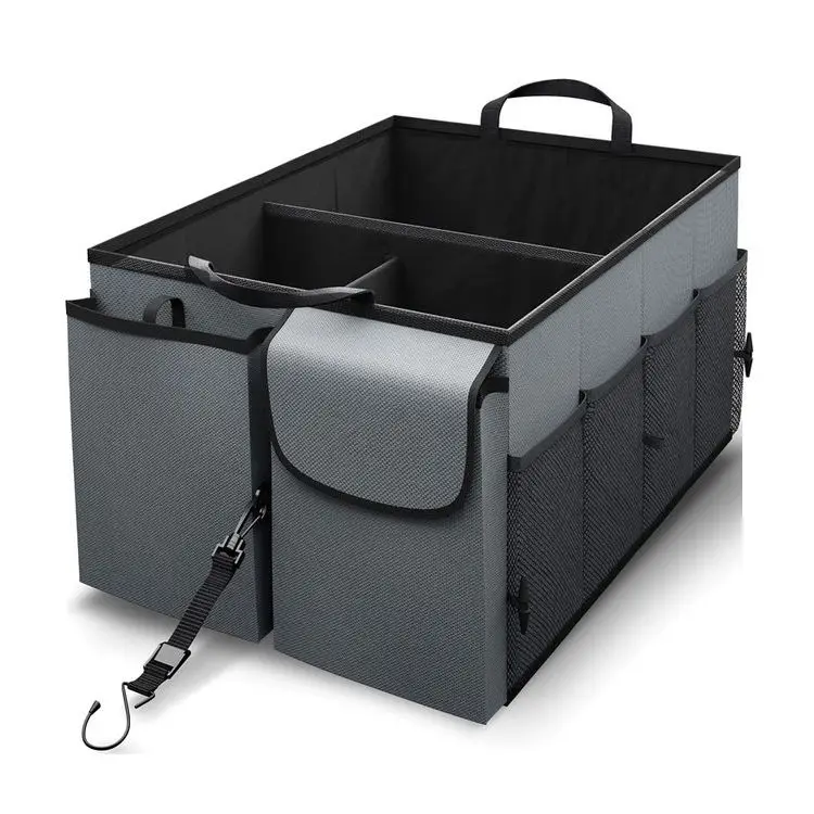 Car Trunk Organizer Collapsible Multi-Compartment Automotive SUV Car Organizer for Storage