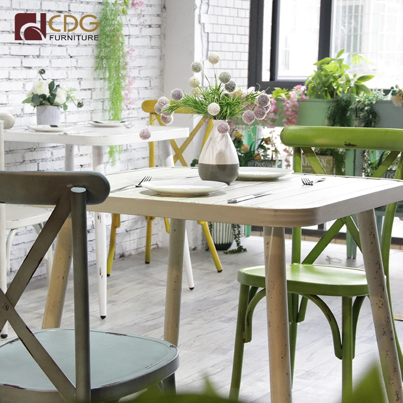 Antique Full Set Commercial Outdoor Restaurant Dinning Cafe Table Cafe Furniture Restaurant Table  Antique