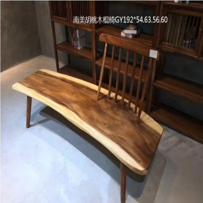 2023 Newest Factory Sell Furniture Black Wood Top Walnut Dining Table Set With Wholesale Price 100% Solid Wood