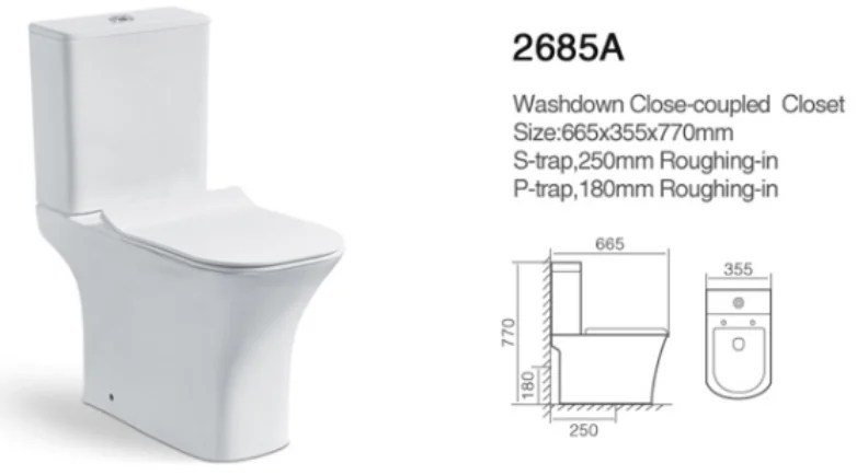 high quality with good price modern bathrooms ceramic material two piece toilet