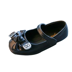 New Princess Leather Shoes Girls Single Shoes Soft Sole Children Bowknot Spring and Autumn Sweet Toddler Shoes Cute Chic Flats