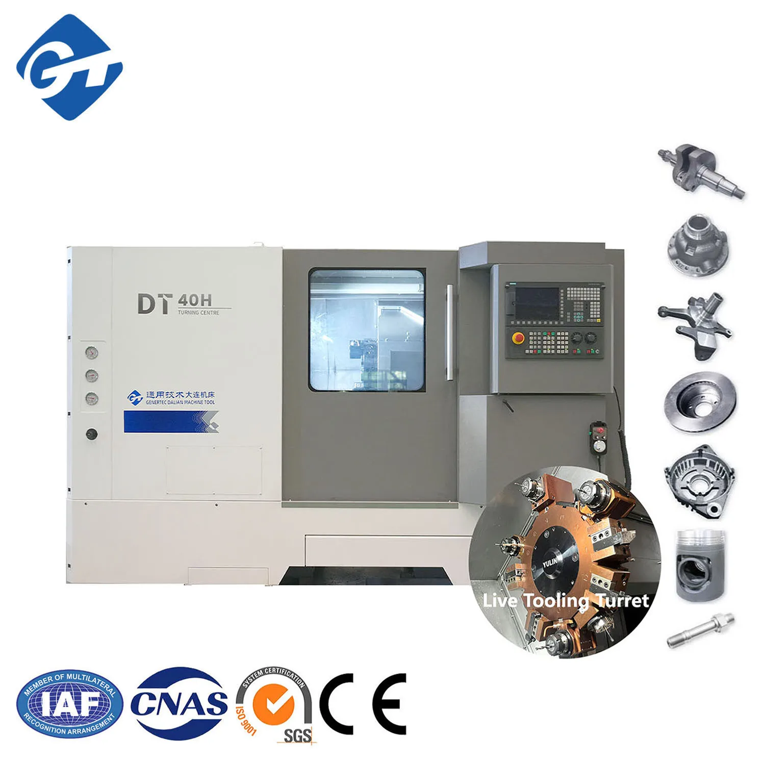 GT DIMTG DT40H Small Cnc Lathe Machine Torno De Cama Plana Cnc Turning Machining Lathe