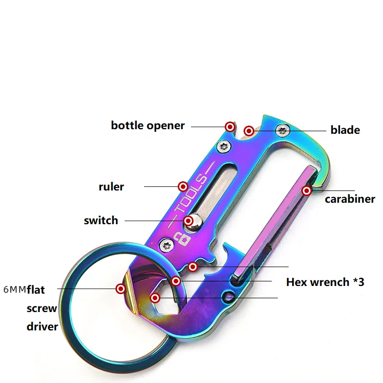Premium Best Dad Gift Custom Engraving Mini Multi Tool Snap Hook Keychain