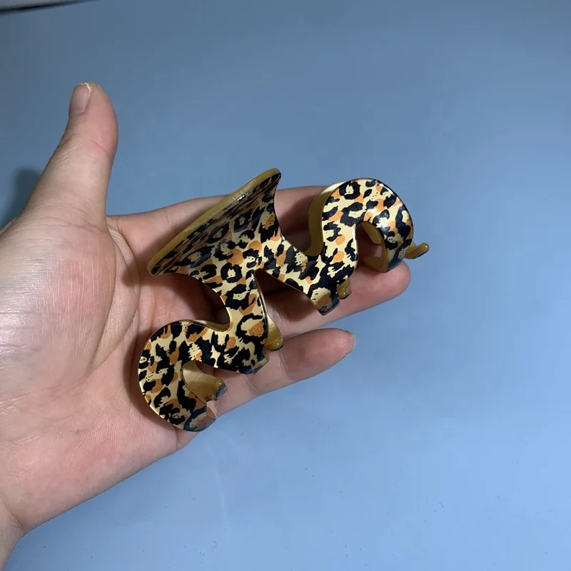 Wholesale handpolished acetate acrylic plastic Curvy hair claws clip jaw claw hair accessories for women girls