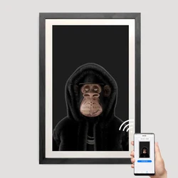 Custom OEM 21.5 22 32 33 43 55 inch video digital Photo frame NFT wall wooden art digital photo frame