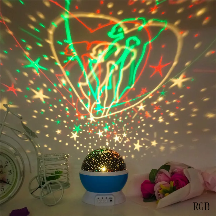 Christmas Best Gift Starry Night Light Projector 360 Degree Automatic Rotating Projection Bedside Lamp