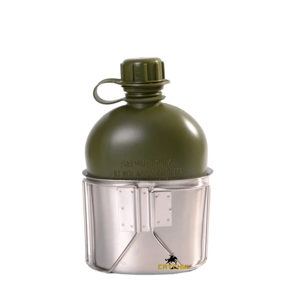 Original Factory water drinking canteen sets including water bottle and stainless steel cup kettle set
