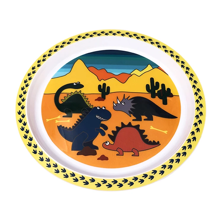 Eco-friendly BPA Free Factory Cheap Custom Printing Plastic Colorful Service Dinner Plate with Logo
